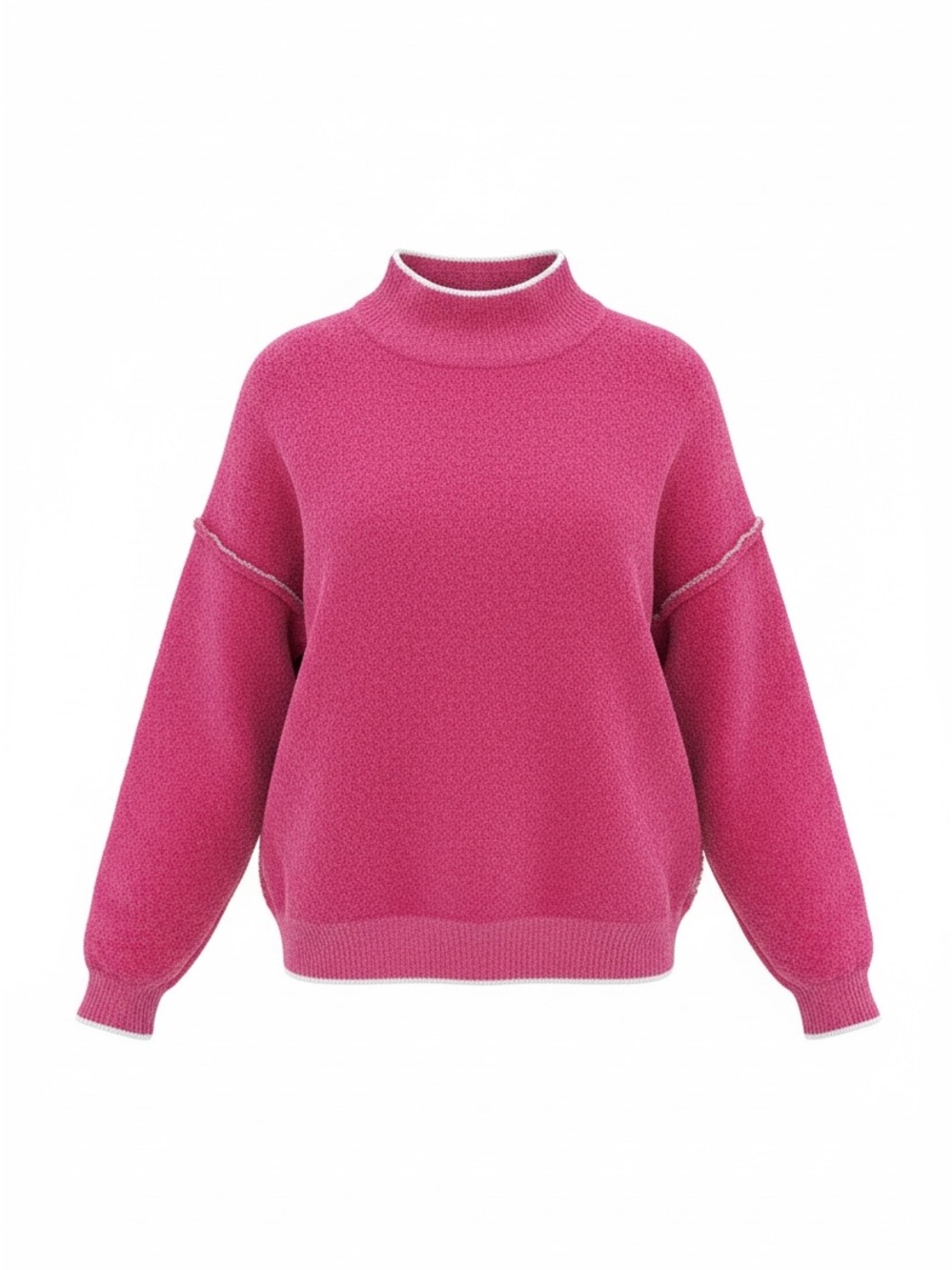 Zenana Hot Pink Mock Neck Sweater - Size S/M